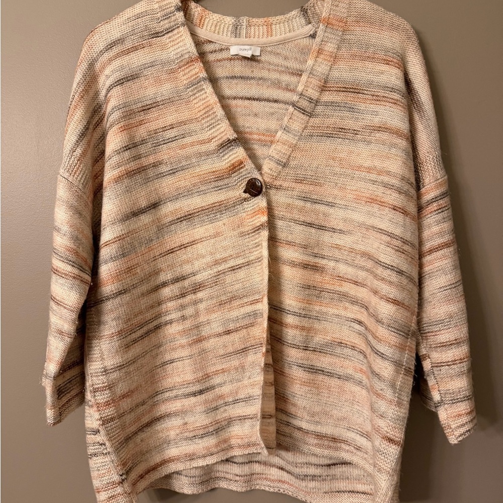 Pure Jill Women's Space-Dyed Oversized Cardigan Sweater M